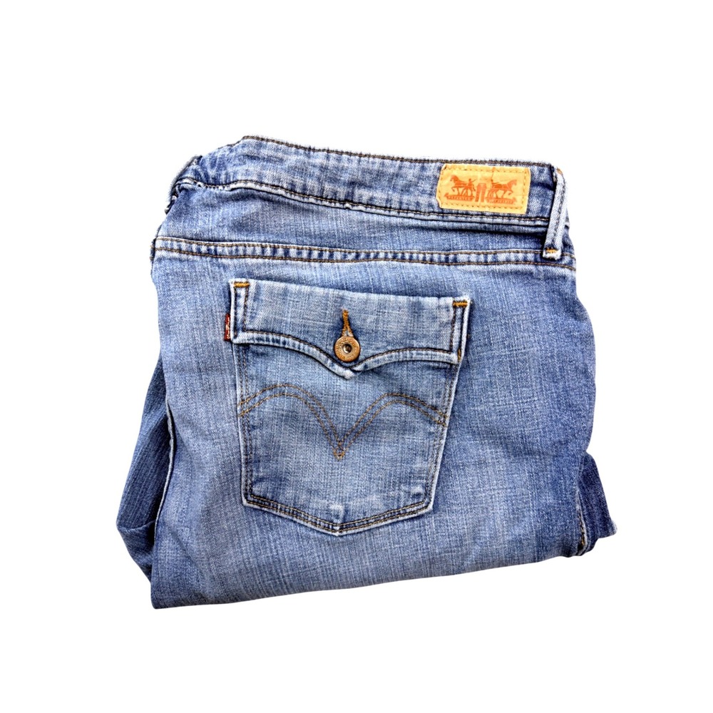 Levis 590 Bootcut Jeans Womens 22W Medium Wash Denim Custom Tailored Hem